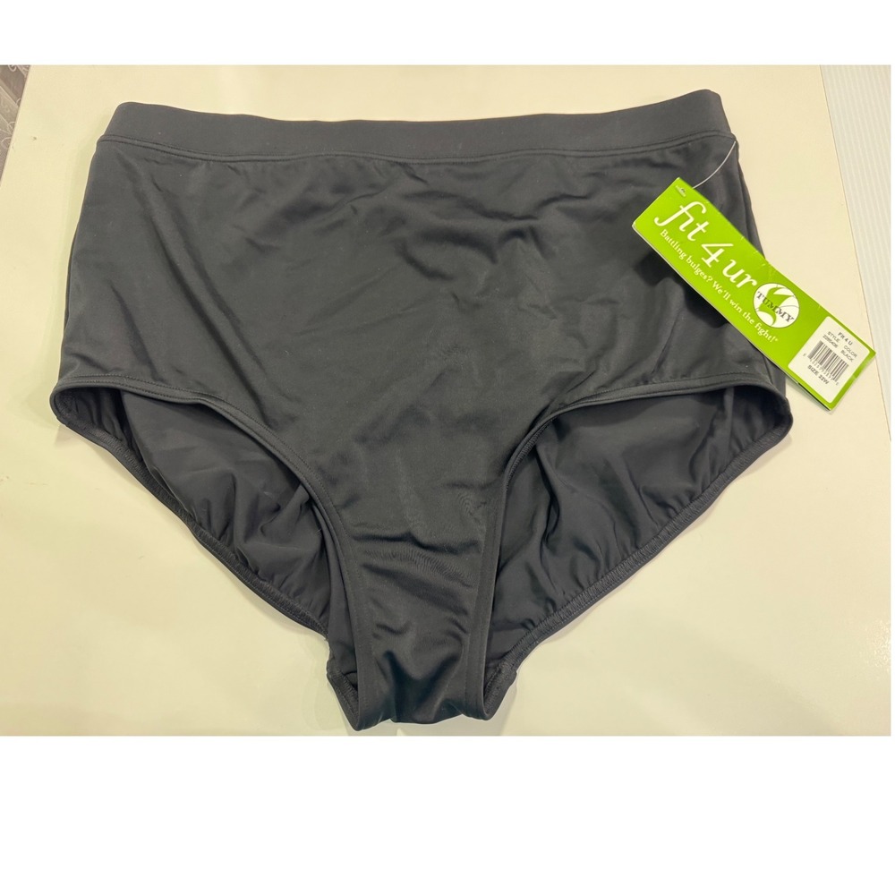 Fit 4 Ur Tummy Womens High Waisted Bikini Bottoms Black Size 22W 2285406 NWT